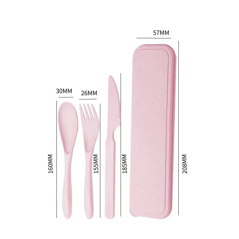 Reusable Wheat Straw Travel Utensils Set with Case
