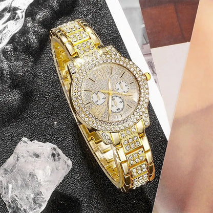 Women’s Rhinestone Quartz Watch Jewelry Set