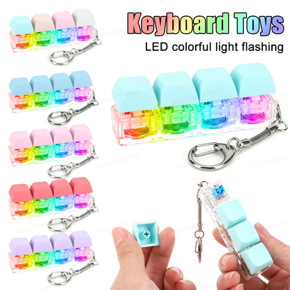 4-Key LED Keyboard Fidget Keychain