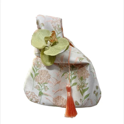 Chinese Style Embroidered Knot Wrist Bag