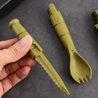 Outdoor EDC Mini Multi-Tool Fork & Spoon Set