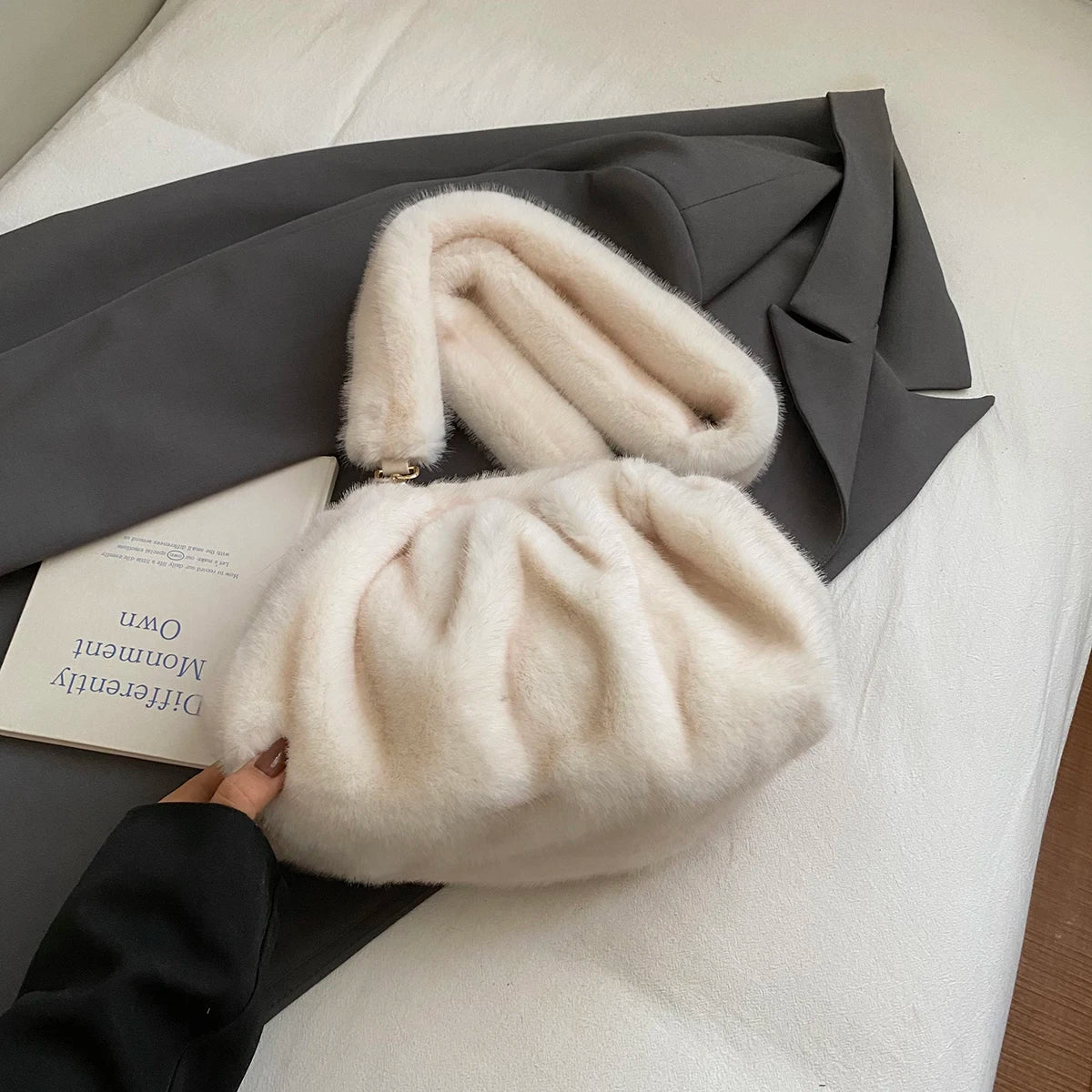 Women’s Faux Fur Cloud Shoulder Bag