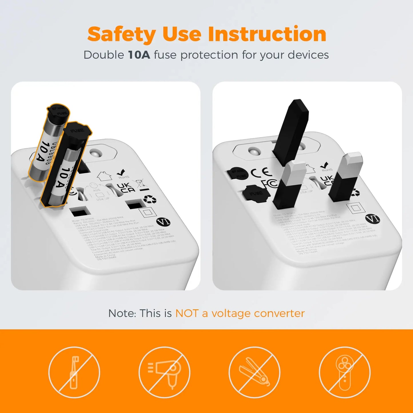 Universal Travel Adapter with 5 USB Ports