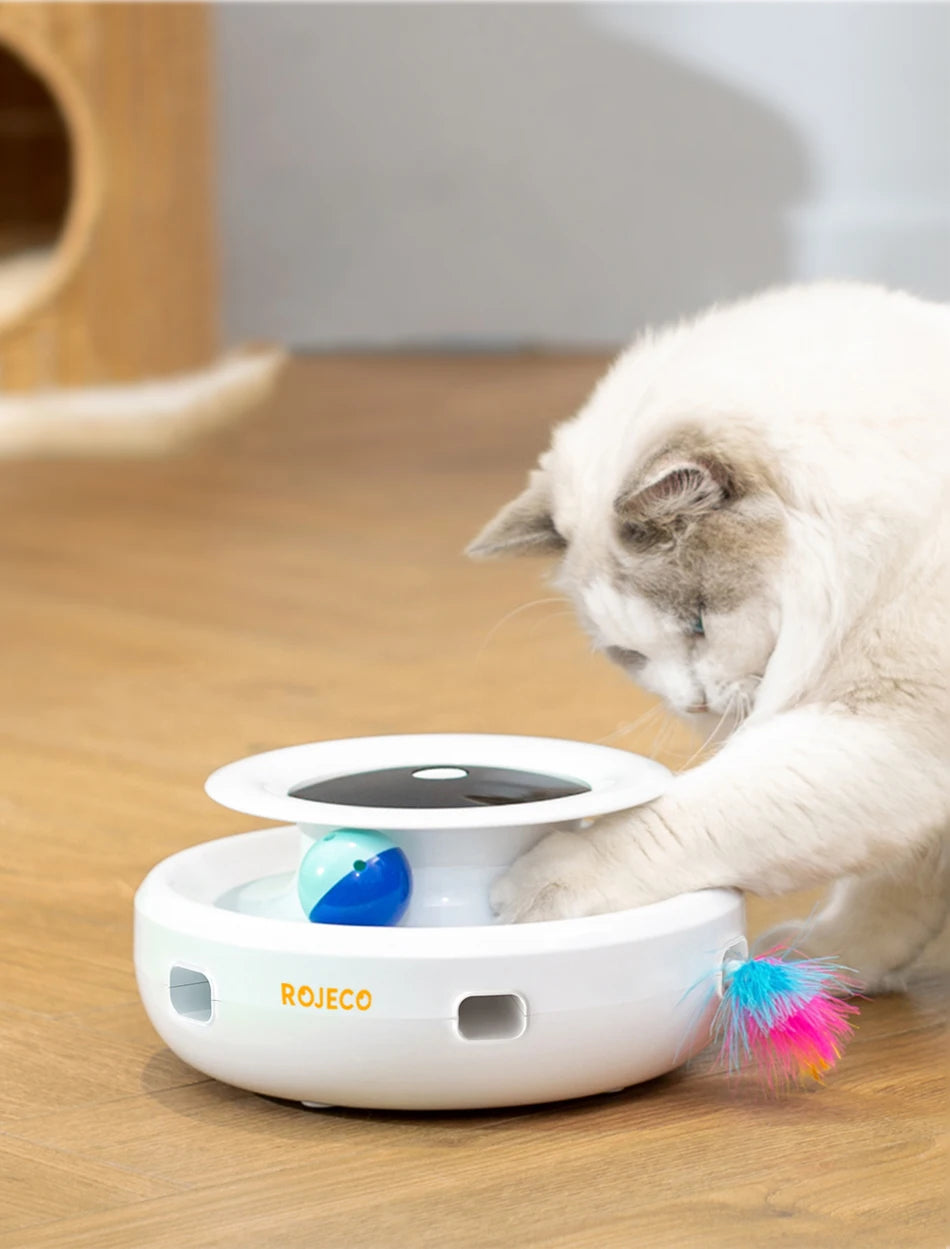 2-in-1 Automatic Cat Teaser & Rolling Ball Toy