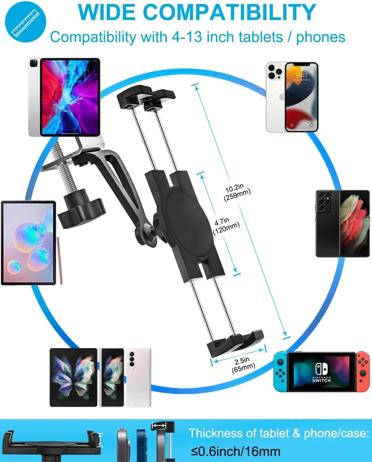 Kitchen Cabinet Tablet & Phone Mount Stand