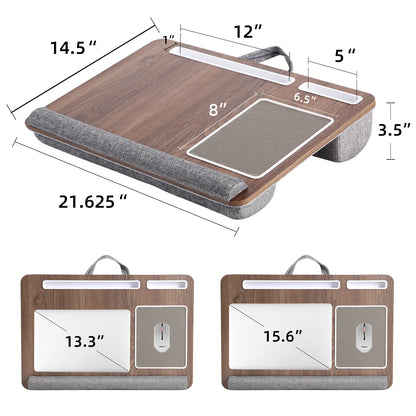 Multi-Purpose Bamboo Laptop Desk with Mouse Pad Groove