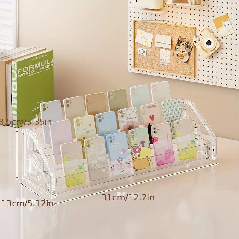Acrylic Tiered Phone Case Display Stand