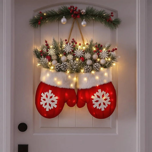 LED Christmas Gloves Wreath