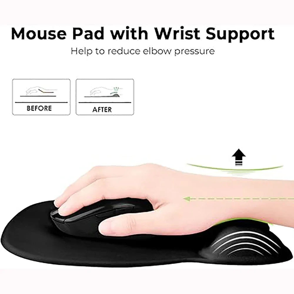 Ergonomic Mouse Pad with Memory Foam Wrist Support