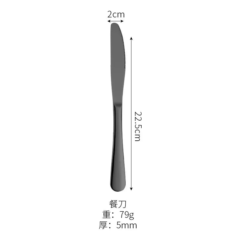 Black Stainless Steel Cutlery Set