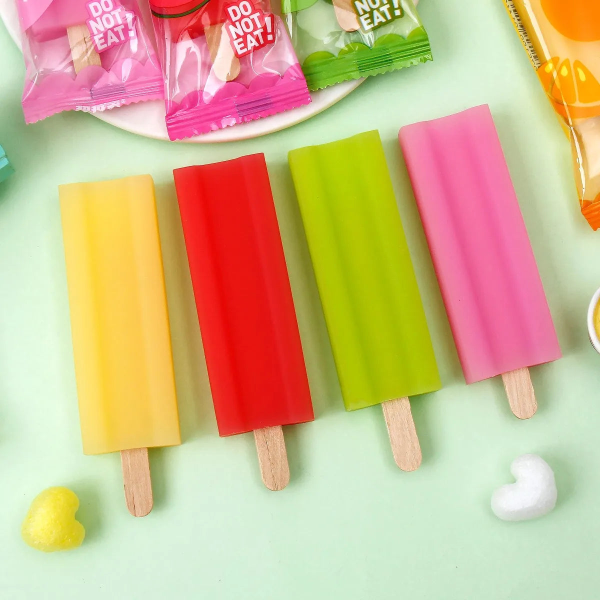 Fruit Popsicle Novelty Eraser Set