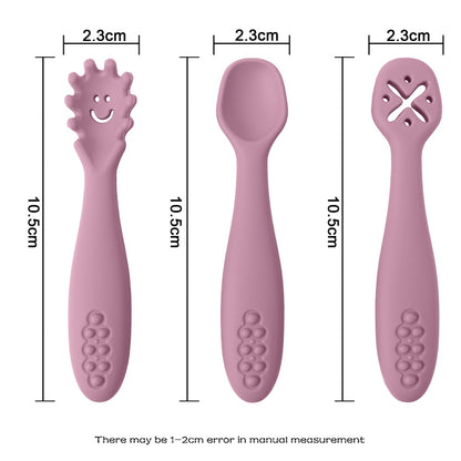 3pcs baby learning spoons utensils set