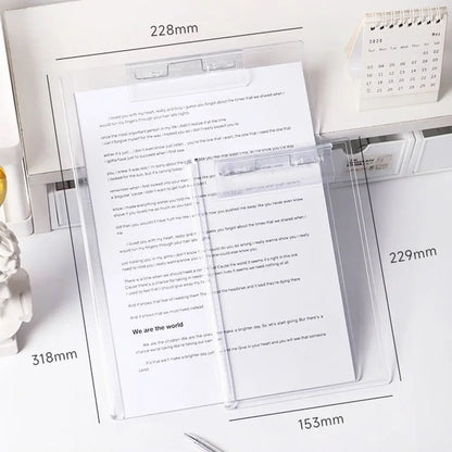 Transparent Acrylic Clipboard File Folder