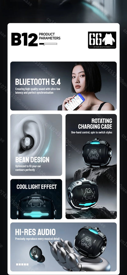 ZOMBIES CAT B12 Bluetooth 5.4 TWS Sports Earbuds