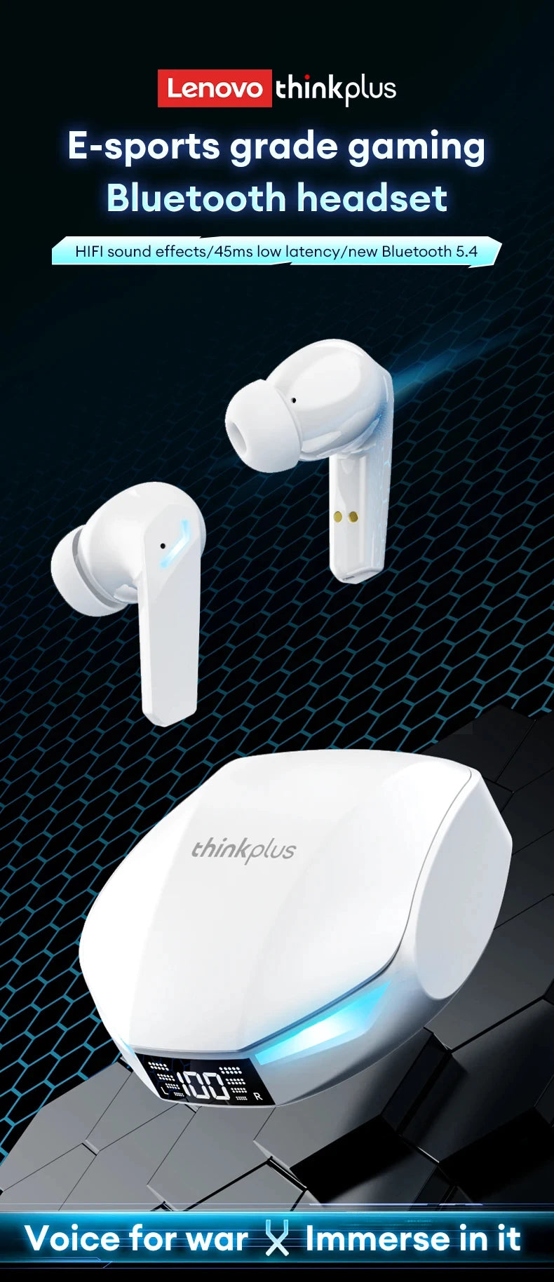 Lenovo XT53 Wireless Gaming Earbuds