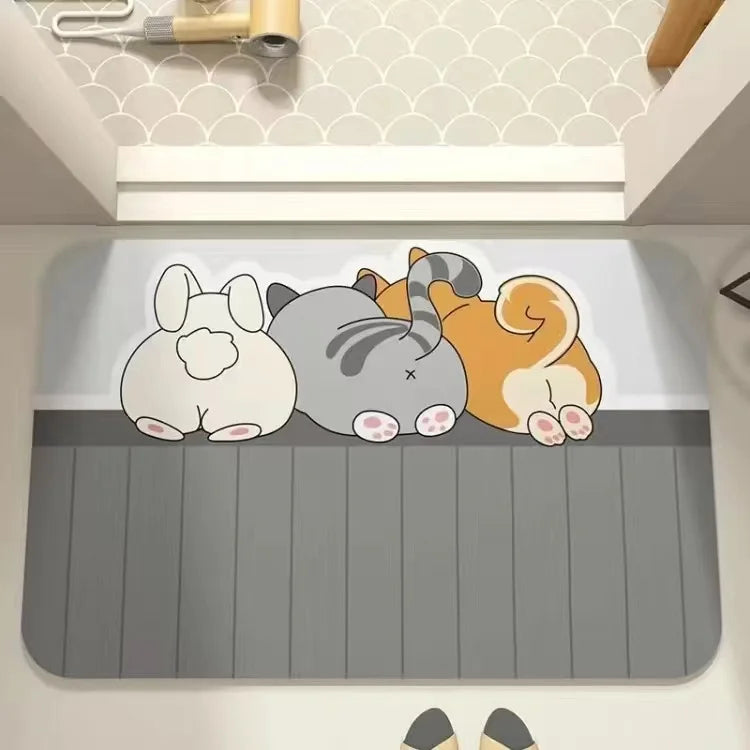 Cute Cartoon Diatomaceous Bathroom Floor Mat