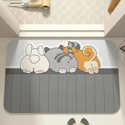 Cute Cartoon Diatomaceous Bathroom Floor Mat