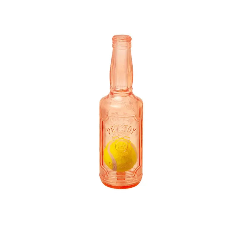 Dog TPR Beer Bottle Chew Toy with Tennis Ball