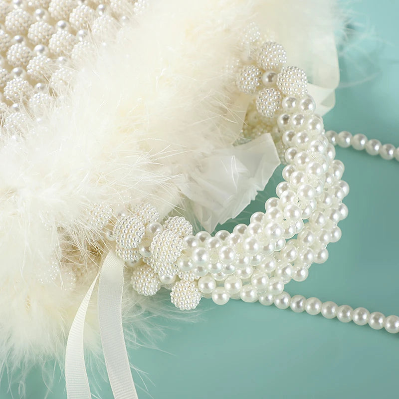 Pearl Beaded Evening Clutch Bag
