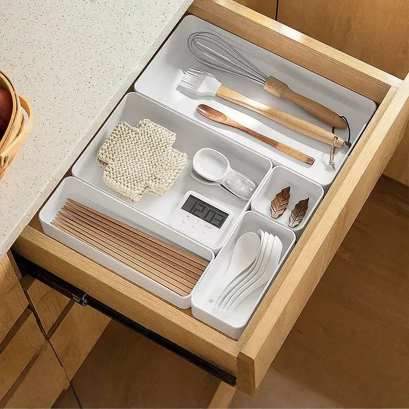 Interlocking Drawer Organizer Tray Set