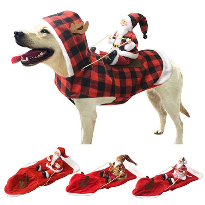 Santa Claus Riding Dog Christmas Costume