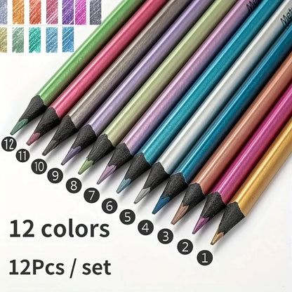 12 Color Metallic Colored Pencils