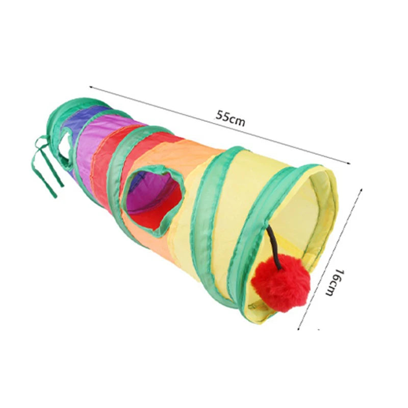 Rainbow Play Tunnel for Small Animal Exercise & Hideaway