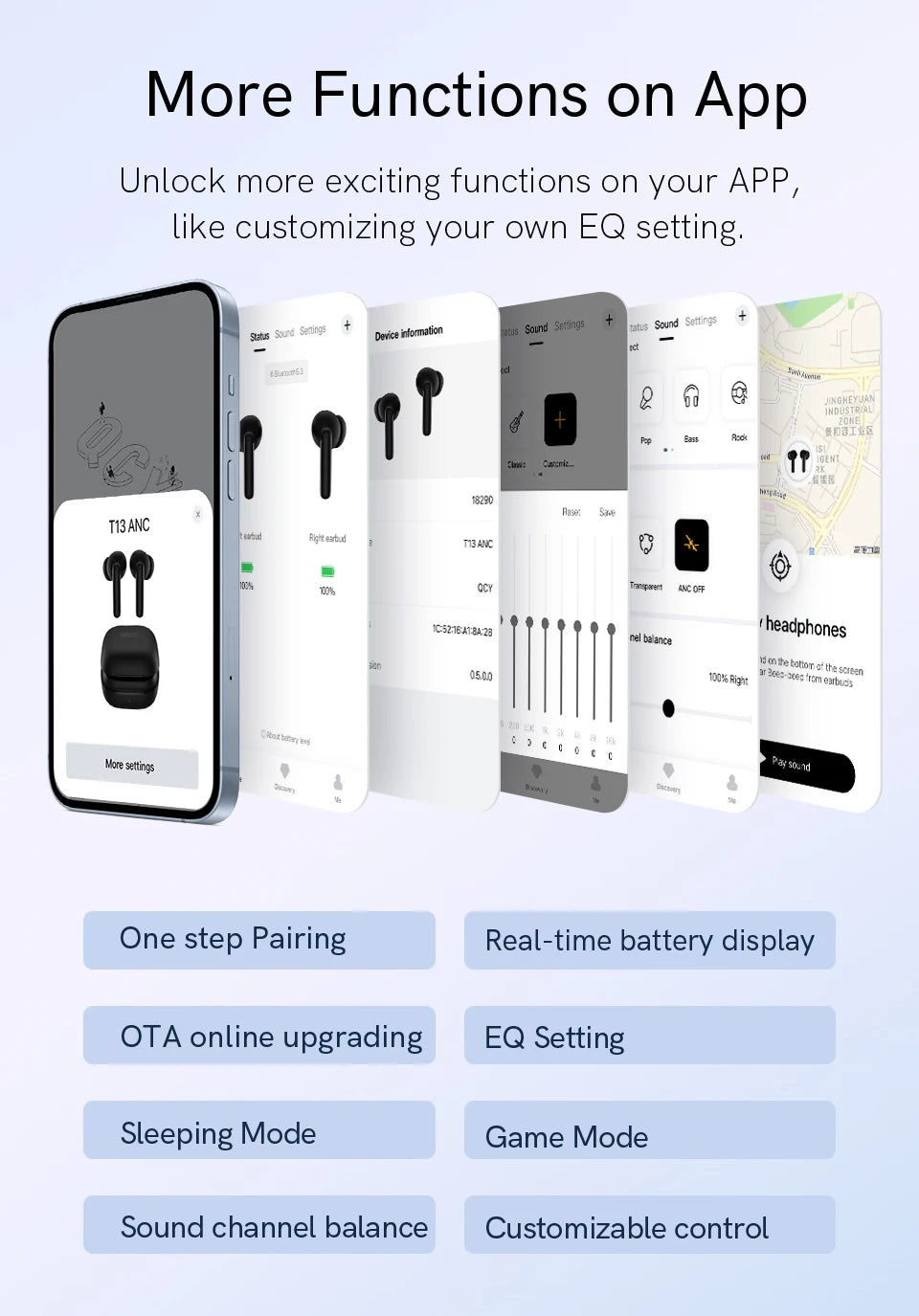 Bluetooth 5.3 Noise Cancelling Earphones with 30-Hour Battery