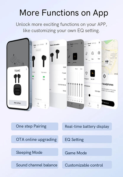 Bluetooth 5.3 Noise Cancelling Earphones with 30-Hour Battery