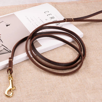 Genuine Leather Dog Leash for Small & Medium Pets