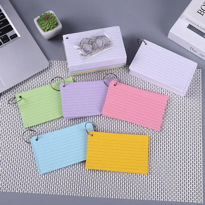 Loose-Leaf Binder Flash Cards Memo Book – 3 × 50 Sheets