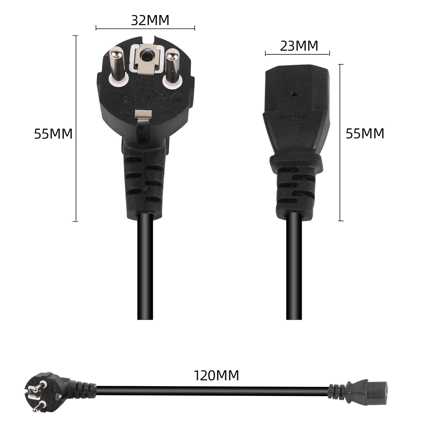 EU UK US AU IEC C13 Power Cable – 10A Appliance Lead
