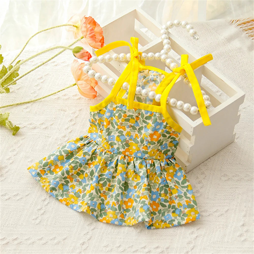 Floral Summer Princess Dress for Cats