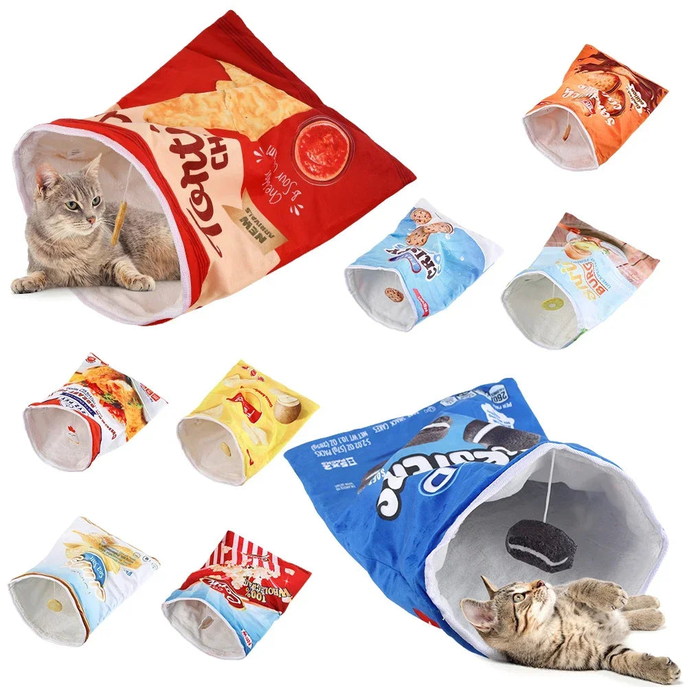 Halloween Cat Tunnel Toy – Foldable Crinkle Interactive Play Tunnel