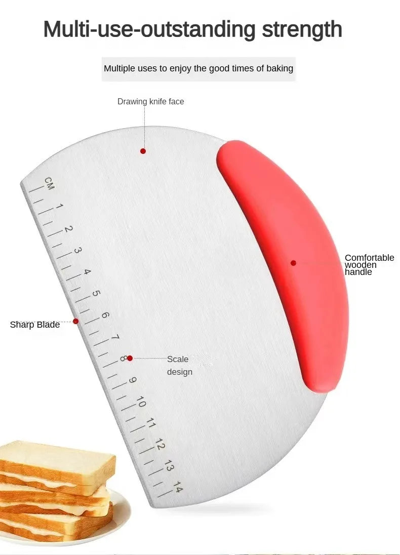 Stainless Steel Dough Scraper with Measurement Scale