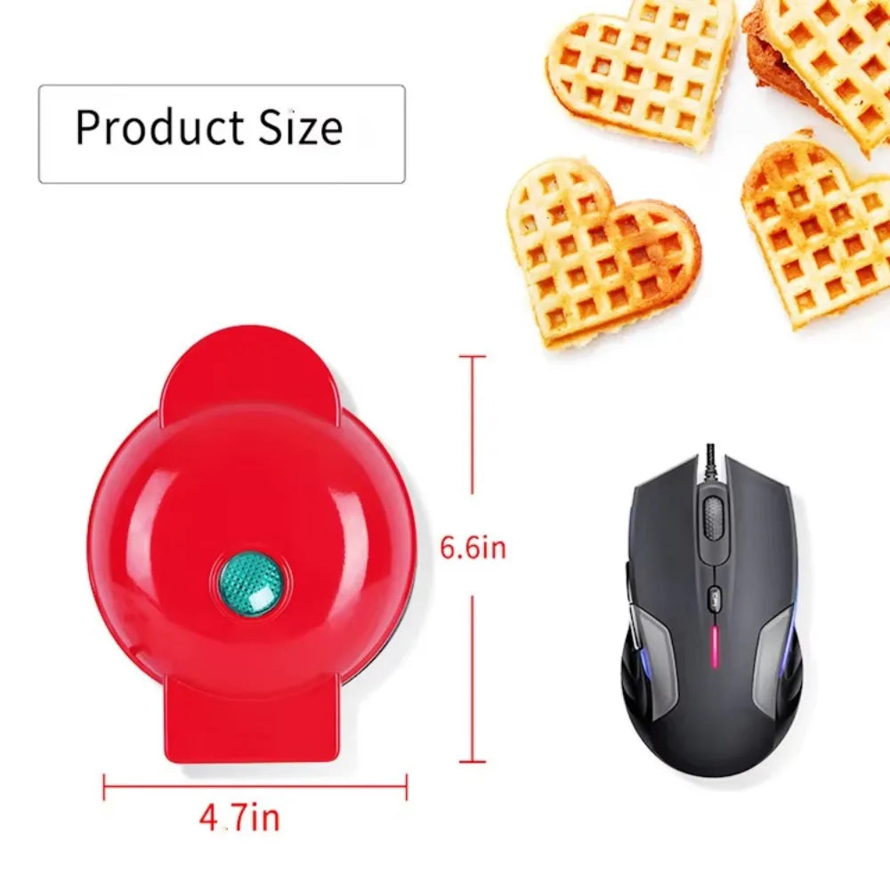 Compact Electric Heart-Shaped Waffle Maker