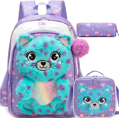 Girls 3-Piece School Backpack Set