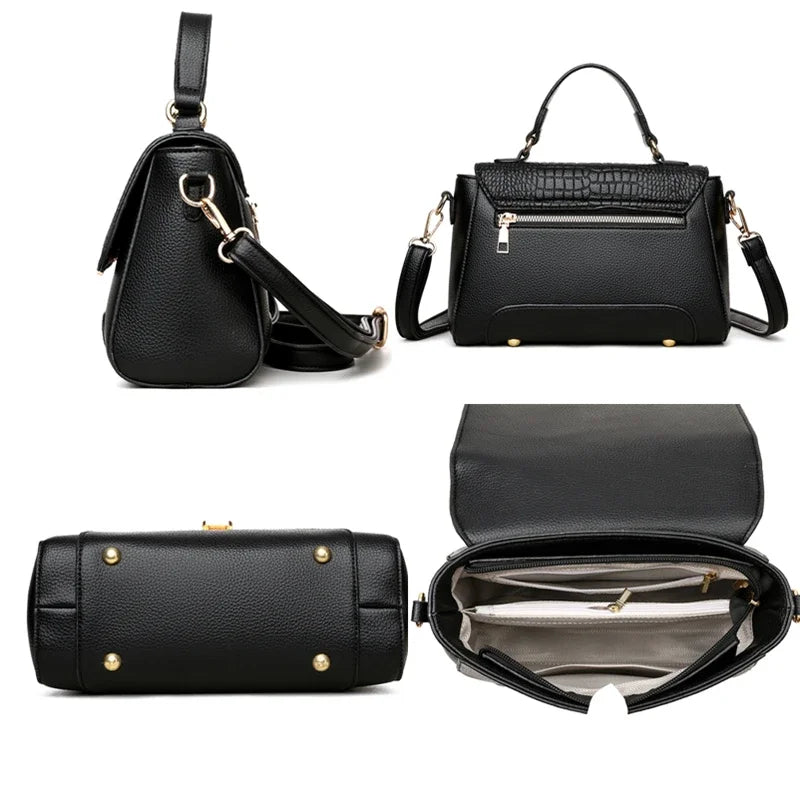 Large Capacity Leather Crossbody Handbag for Women