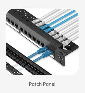 19-Inch RJ45 Keystone Patch Panel with Inline Couplers