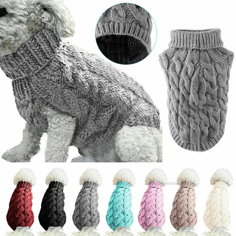 Warm Knitted Pet Jumper for Small and Medium Dogs