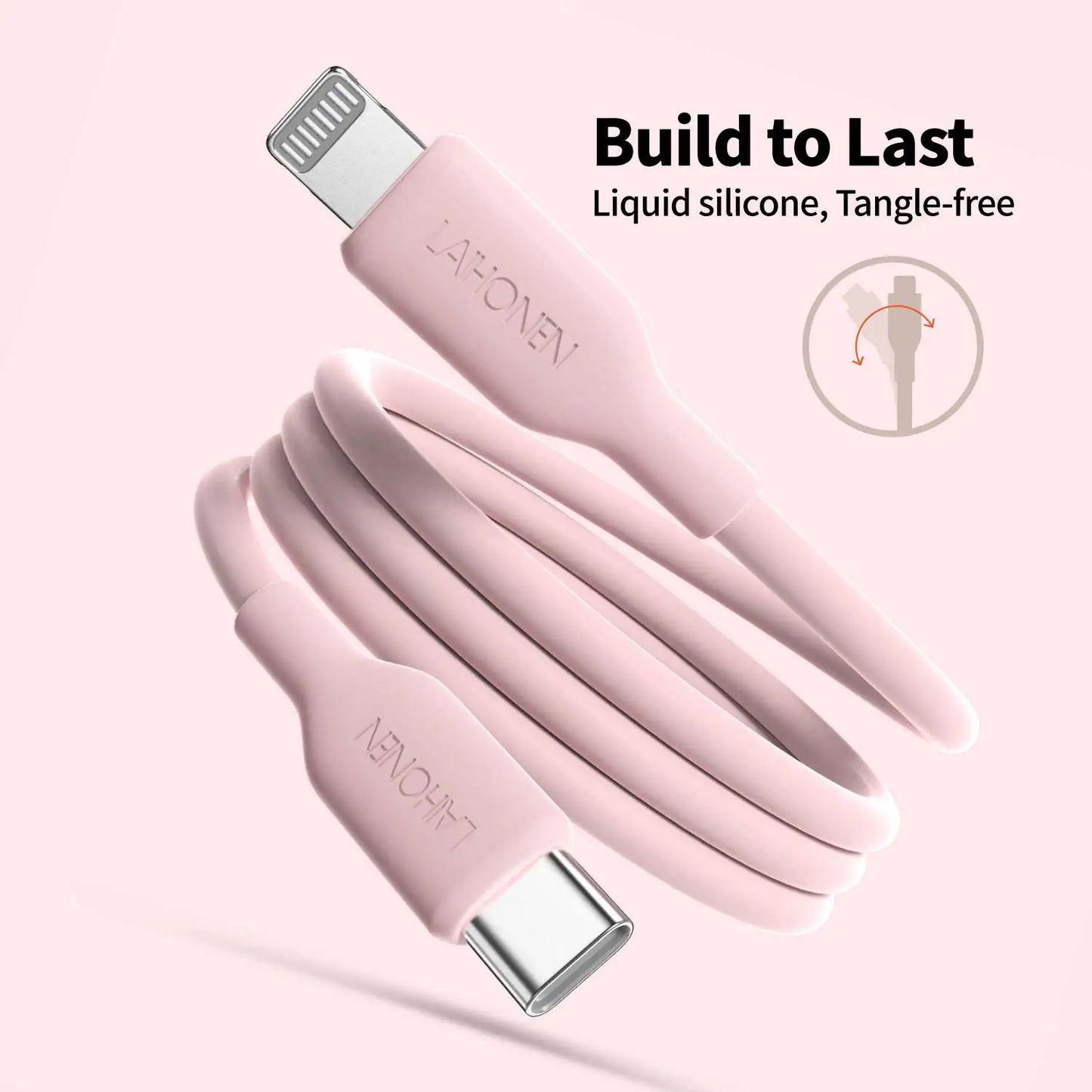 Silicone USB-C to Lightning Cable