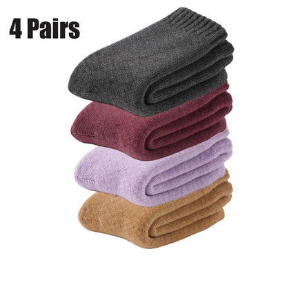 4 Pairs Winter Thermal Wool Socks