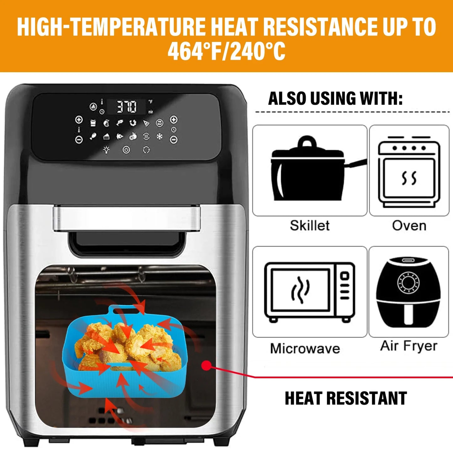 2Pcs Air Fryer Silicone Tray