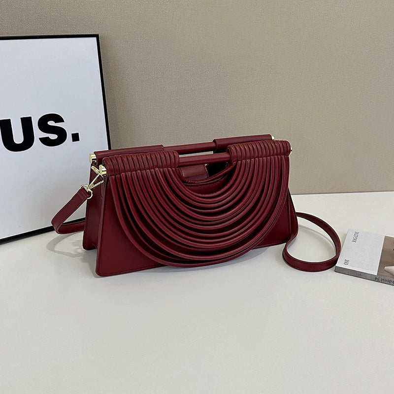 Luxury Ruched Evening Clutch Crossbody Bag