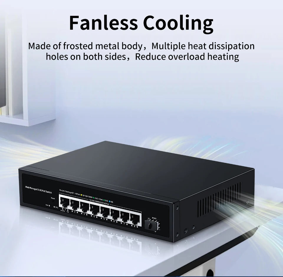 2.5GbE Web Managed PoE Switch with VLAN, QoS & LACP
