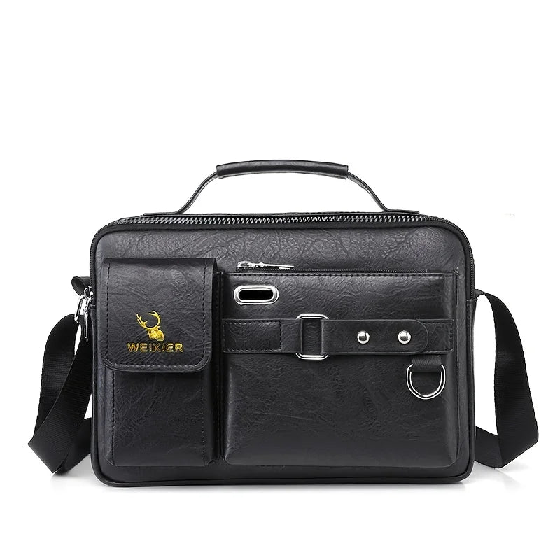 Business Casual PU Leather Messenger Bag