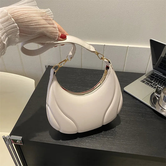 Women’s Half Moon PU Leather Shoulder Bag