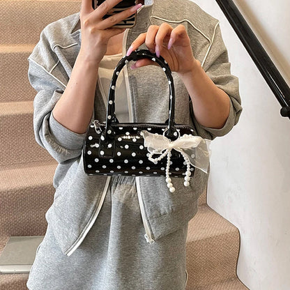 Women’s Polka Dot Barrel Shoulder Bag