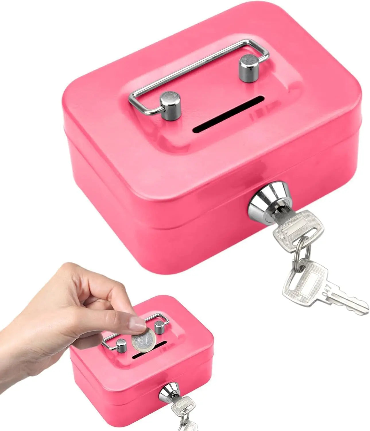 Portable Lockable Metal Cash Box