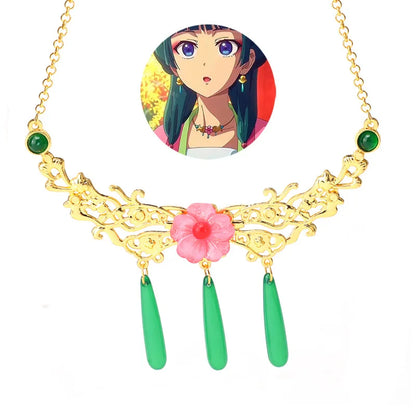 Anime Maomao Earrings & Necklace Accessories Set